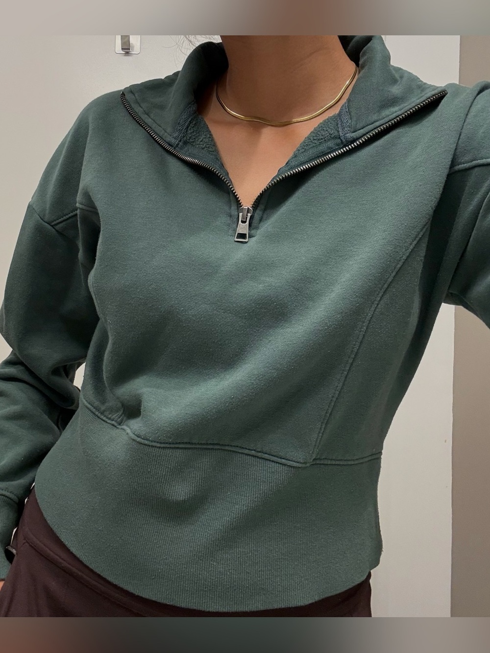 Universal Thread Dark Green Half-Zip Pullover Sweatshirt